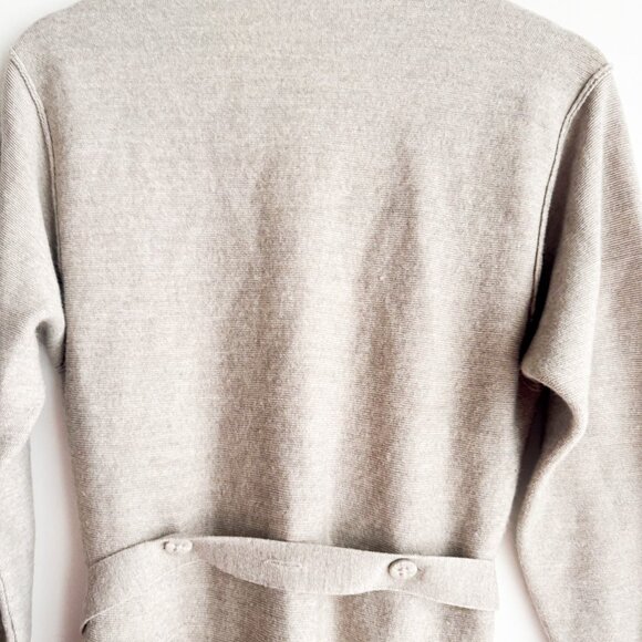 LEMAIRE wool-blend longline cardigan Light Beige Button Down S - Picture 7 of 8